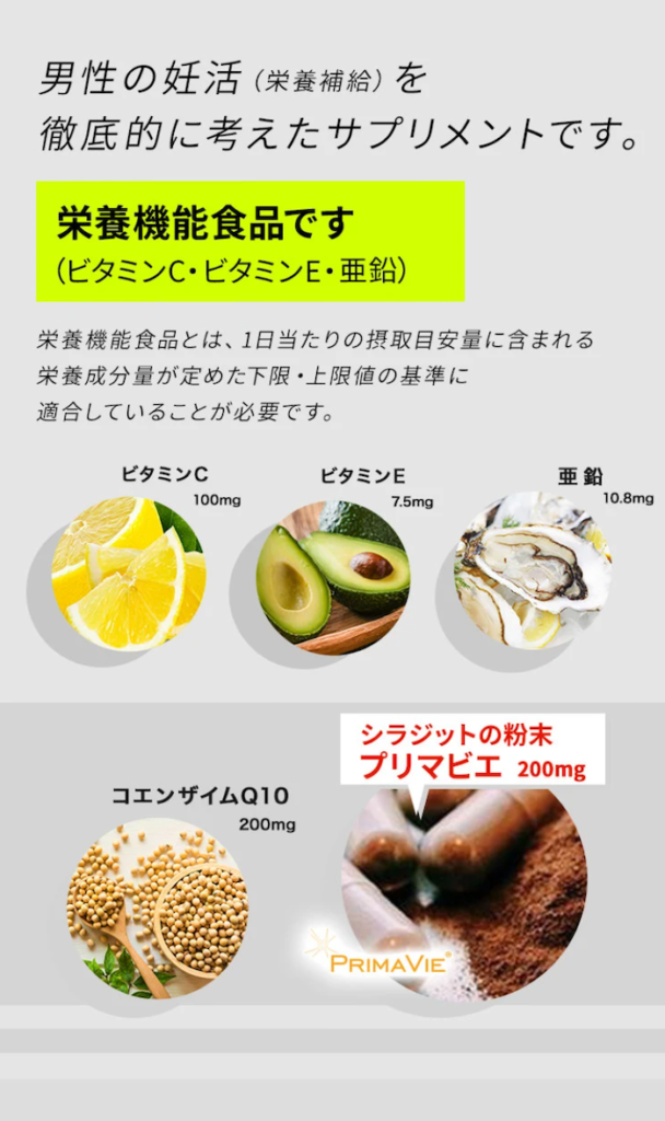 テンガ精育支援サプリの配合成分